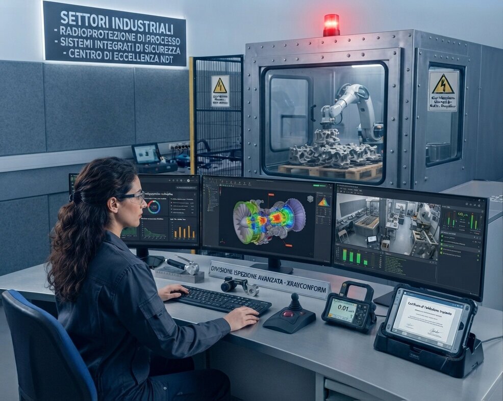 Ricostruzione tomografica 3D di un componente industriale