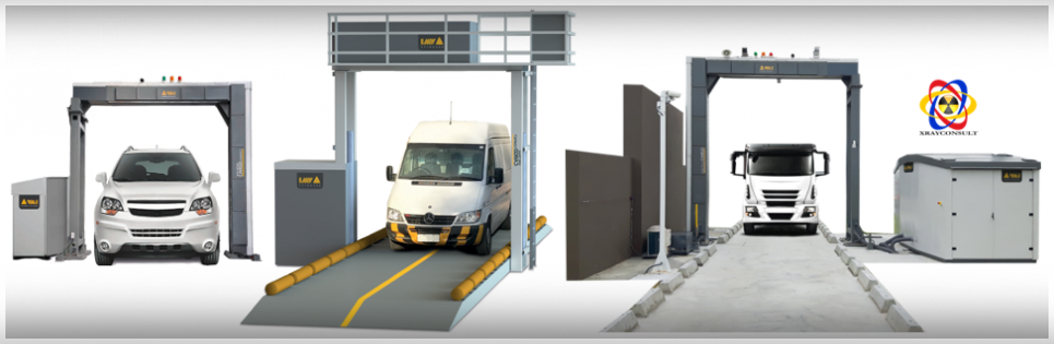Immagini ai raggi-X dell'interno di camion e container Visualizzazione ai raggi-X dell'interno di camion e container