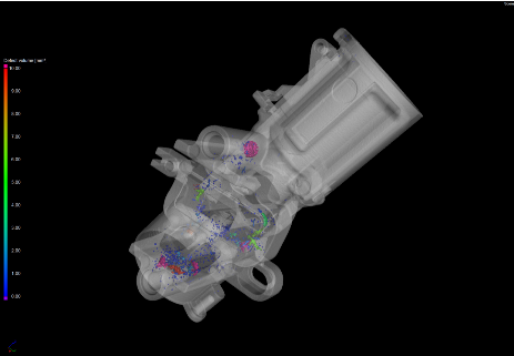 Tomografia Industriale controllo porosità Porosità su componente pressofuso con Tomografia
