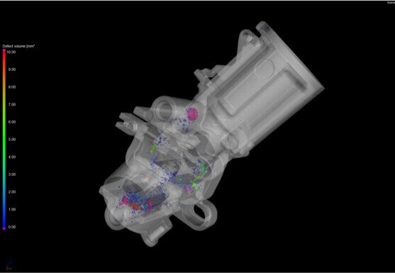 Porosità su componente pressofuso con Radioscopia