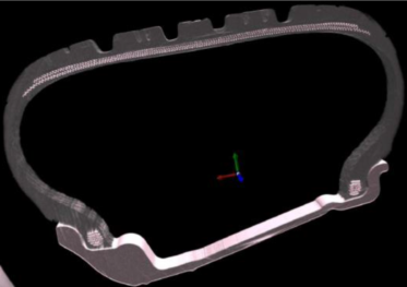 Visione immagine tomografico pneumatico sotto sforzo