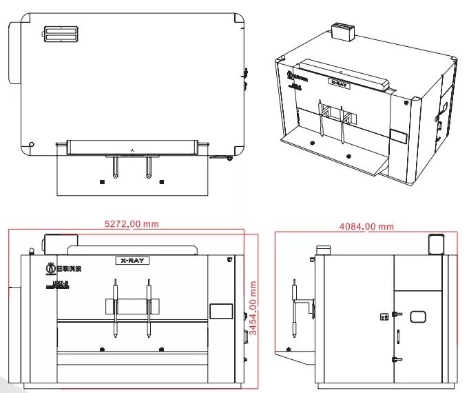 Dettaglio dell'innovativo piatto rotativo ad alta velocità e del generatore a raggi X micro-focalizzato dell'impianto UNZ per scansioni 2D rapide.
