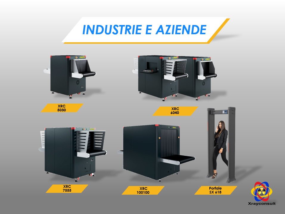 Gamma sistemi di sicurezza bagagli per industria e aziende