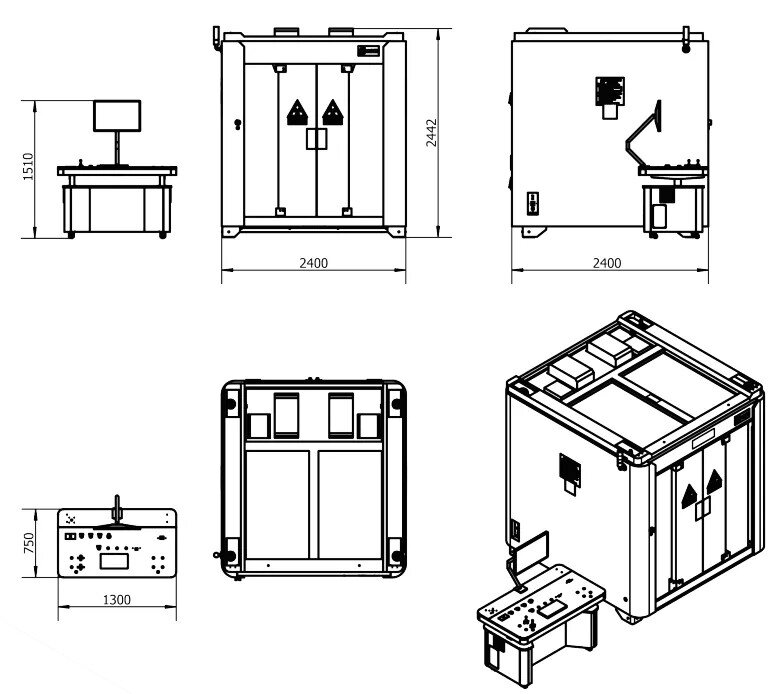 Dettaglio interno del sistema UNC con tubo a raggi X configurabile fino a 450kV e detector digitale ad alta sensibilità per penetrazione materiali densi.